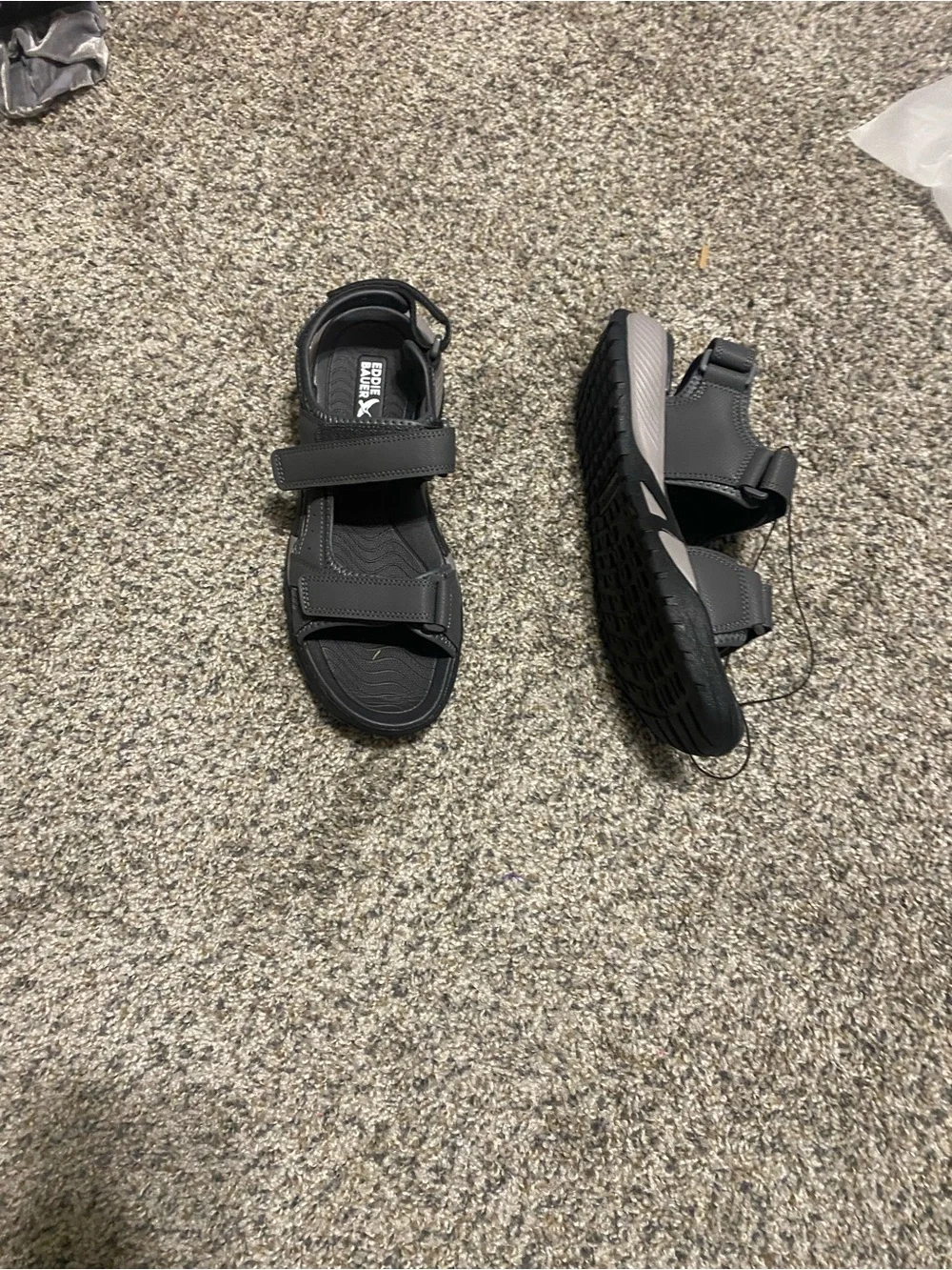 Eddie Bauer Men's Gray Hook-and-Loop Sport Sandals